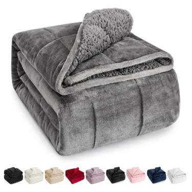Imagem de Cobertor pesado Wemore Sherpa Fleece para adulto 6,8 kg 122 x 183 cm