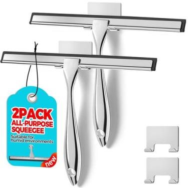 Imagem de Rodo de chuveiro ALFLOD em aço inoxidável multiuso 25 cm 2PK