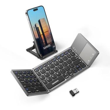 Imagem de Teclado Bluetooth dobrável Samsers, touchpad multidispositivo