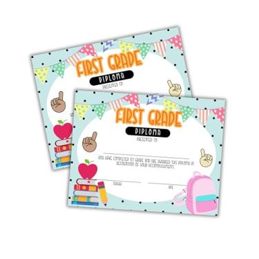 Imagem de First Grade Diploma Graduation Certificate 30pk 21.6x27.9 cm Superlatives Class Awards Achievement Completion Recognition Teachers Polka Dot 1st