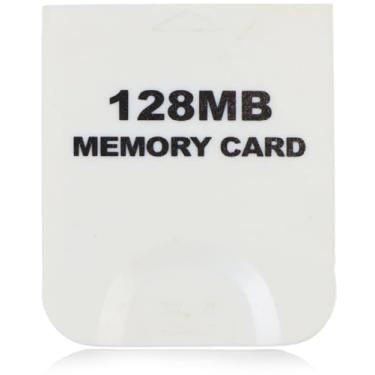 Imagem de OMYZERO Cartão de memória Gamecube - Armazenamento de alta velocidade para consoles Nintendo Gamecube e Wii, kit de acessórios para jogos (128 MB-branco)
