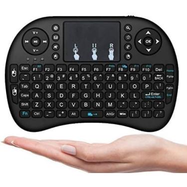 Imagem de Mini Teclado Sem Fio 2.4G com Iluminação LED RGB 3 Cores – Teclado Wireless Portátil QWERTY Ergonômico para PC, Notebook, Smart TV, Android, TV Box e Jogos