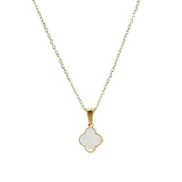 Imagem de ONERVA Colar com pingente de trevo para mulheres, One Size, Aço inoxidável, Sem Pedra Preciosa