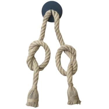 Imagem de Dupla Luminária Pendente Corda Sisal, Estilo Rústico Vintage, Lustre para Teto, Bivolt 110v/220v 2 Soquetes E27 NilosDecor