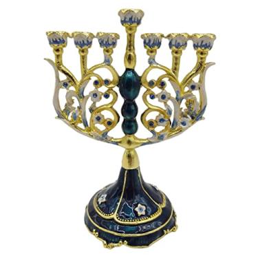 Imagem de MotiveTech Castiçal Vintage Pintado à Mão, Candelabro Judaico, Decoração Clássica para Mesa de Jantar E Festa Da Santa Casa, E