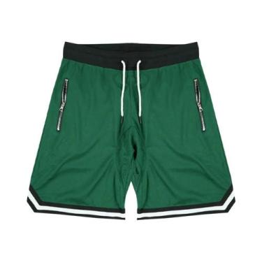 Imagem de Shorts de Basquete Masculino - Malha Respirável de Secagem Rápida para