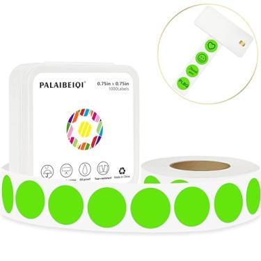 Imagem de PALAIBEIQI Rolo De Etiquetas Térmicas Redondas 3/4" Com Círculos Coloridos 0,75" Para Impressão, Codificação Cores Verde-Claro Autoadesiva Escritório, Sala Aula, 1000 Unidades