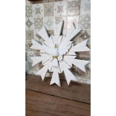 Imagem de Divino Espírito Santo De Madeira - 43 x 43 Cm Para Parede - Divinas Ar
