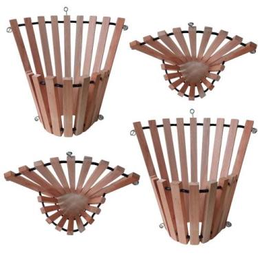 Imagem de Kit 3 Cachepô De Madeira Cônico G Para Orquídeas E Plantas - Orquiflor