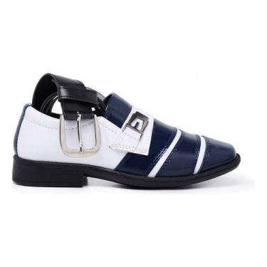 Imagem de Sapato Social Infantil + Cinto Verniz Brilhoso Festa Pajem - Schiareli