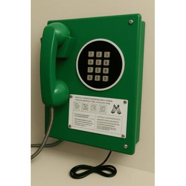 Imagem de Orelhão Telefone Interfone Público Retrô Antigo Vintage, Discagem Digital com Teclado Metálico, (Verde)