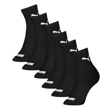 Imagem de Meia Puma Cano Médio Feminina 4795 C/6, Preto, 34-39