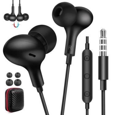 Imagem de Fones de ouvido com fio ASKUBSKU com cancelamento de ruído com conecto
