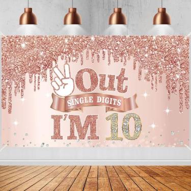 Imagem de Decorações de banner de aniversário Excelloon para meninas de 10 anos