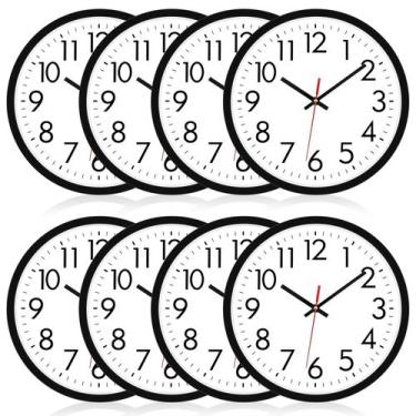 Imagem de Relógio de parede Lumuasky de 30 cm Silent Non-Ticking, pacote com 8 u