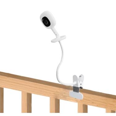 Imagem de KHQBG Suporte flexível para monitor de bebê Nanit Pro Smart e suporte flexível | Sem ferramentas, sem danos na parede, portátil com ajuste de ângulo de 360° (braçadeira)