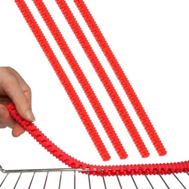 Imagem de Protetores de borda para forno de silicone resistente ao calor protetores de borda de rack de forno de 35,5 cm de comprimento - protetor contra queimaduras e cicatrizes (vermelho)