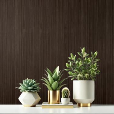 Imagem de Papel de Parede Adesivo Imita Madeira 10 Metros - Realista Autocolante Texturizado para Sala, Quarto, Cozinha e Banheiro (Madeira Imbuia Escuro)