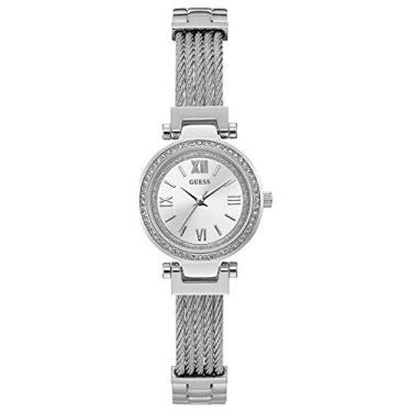 Imagem de GUESS Relógio feminino de quartzo com pulseira de aço inoxidável, Prateado/prateado, NS, MINI SOHO