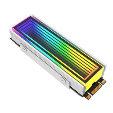 Imagem de Cooler Heatsink ARGB Sync Jumpeak 5V 2280 SSD M2 NVMe Para PC Radiador