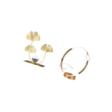 Imagem de IEUDNS Suporte para Garrafas de Vinho de Ferro, Enfeite Decorativo de Mesa, Decoração Moderna para Casa, Colecionáveis, Folhas, Estátua, Vinho Tinto, Bebida