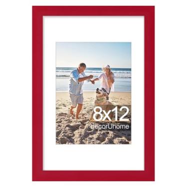 Imagem de decorUhome Moldura de 20 x 30 cm, exiba imagens 15 x 20 cm com tapete ou 20 x 30 cm sem tapete, moldura de certificado de exibição de parede e mesa, vermelha, 1 pacote