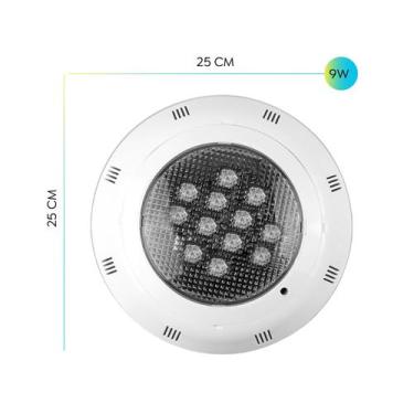 Imagem de Refletor de piscina, lâmpada LED subaquática, controle remoto de 9W - 