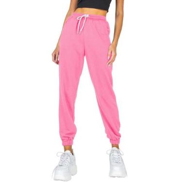 Imagem de Calça de moletom feminina AUTOMET Cinch Bottom rosa claro tamanho L