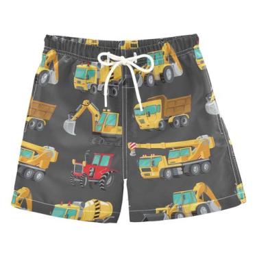 Imagem de Calções de banho Boccsty Yellow Monster Truck para meninos de 3 a 14 a