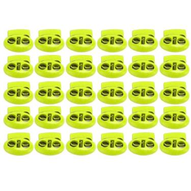 Imagem de Generic Trava do Cordão da Mola, Lâmpada de Fixador Leve de Metal Colorido o Orifício Duplo Anti -oxidação para Cordões para Calças para Calças (Verde fluorescente)