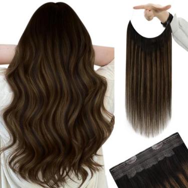 Imagem de Extensões de cabelo humano em fio YoungSee Balayage Darkest Brown