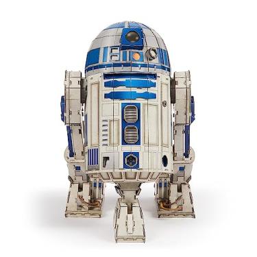 Imagem de 4D Build, Kit de maquete de cartolina R2-D2 de Star Wars, 201 peças | brinquedos de Star Wars para decoração de mesa, kits de maquetes em 3D para adultos e crianças a partir de 12 anos