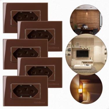 Imagem de kit 5 Tomadas de Embutir Para Móveis Planejados Bancada Mesa Cozinha E