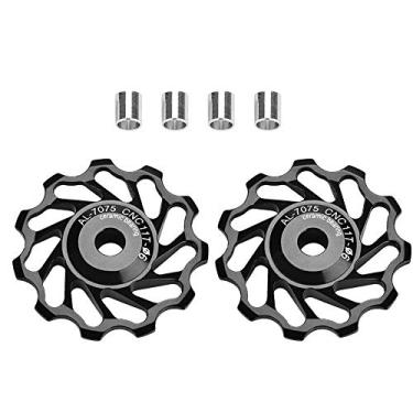 Imagem de Polia do Desviador de Bicicleta Polia do Desviador 2pcs 11T / 13T Rolo Guia de Bicicleta Rolamento Cerâmico Polia Traseira Wheel Com Adaptador de Furo Resistente à Corrosão