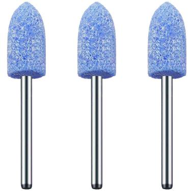 Imagem de Kit 3 Ponta Montada 10Mm Azul Bala Haste 3Mm Micro Retífica