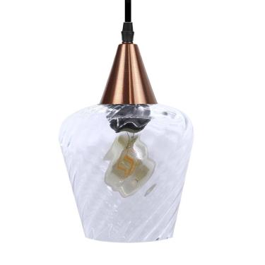 Imagem de Pendente Taschibra Monalisa Transparente E27 Bivolt Cobre