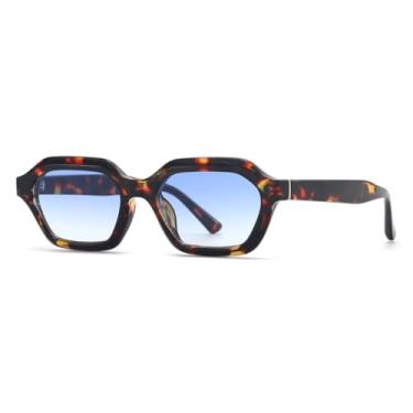 Imagem de VFDHN Óculos de sol retrô fashion punk feminino masculino clássico UV400 para áreas externas (azul tartaruga)