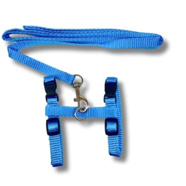 Imagem de Coleira Peitoral para Gatos com Guia, Nylon Resistente, Azul e Vermelho Disponível