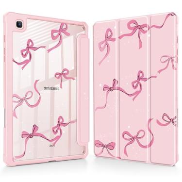 Imagem de May Chen Capa para Samsung Galaxy Tab S6 Lite de 10,4 polegadas 2024/2022/2020 - Suporte de lápis embutido com capa à prova de choque, capa traseira transparente transparente, despertar/hibernar