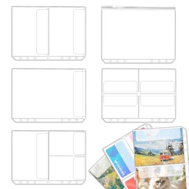 Imagem de Pastas de documentos transparentes, 12 peças de sacos de folhas soltas de PVC transparente, fichário com zíper, sacos de arquivo de folhas soltas, mangas de inserção para escritório, pastas com zíper