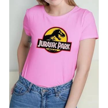 Imagem de Camiseta Camisa Adulto Feminina Masculina Algodão Filme Dinossauro Jur