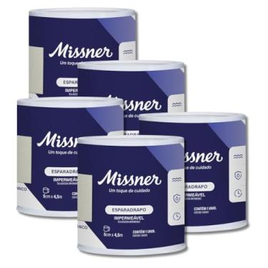 Imagem de Esparadrapo Tape Impermeável Extra Flexível Branco 5 cm x 4,5 m - Kit com 5 Unidades