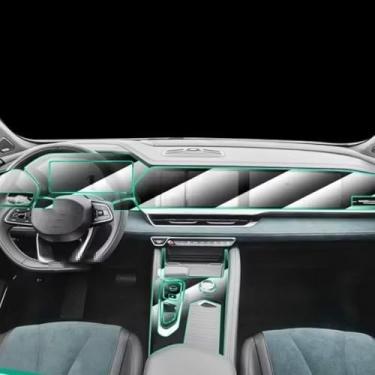 Imagem de XIUXIYING Acessórios interiores de filme de carro TPU transparente protetor de filme, para Geely Monjaro L Preface Navigation Central Control