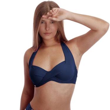 Imagem de Top de Biquíni Plus Size Meia Taça com Bojo Transpassado - Estigma, 52