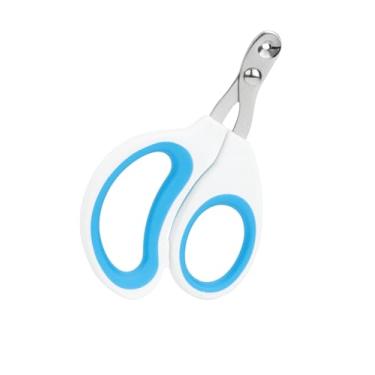 Imagem de Cortador De Unhas Alicate Com Furo Para Gato Corte Preciso Evita Sangramento Aço Inoxidável Tesoura Sem Deslizamento Pássaros(Azul)