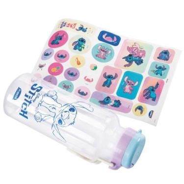 Imagem de Garrafa infantil Fun Stitch com adesivos 600ml Plasutil ref. 16693