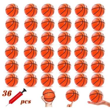 Imagem de Mini Basketball Hymaz 36 peças de 10 cm com bomba para basquete infant