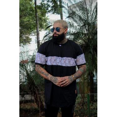 Imagem de Camiseta Longline Pierry Lohan - T, Preto, G