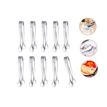 Imagem de Pegador Frios Gelo Açucar Mini Pinça Inox Bar Buffet 10un - CASACHA