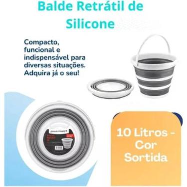 Imagem de BALDE RETRATIL 10L - Balde Dobravel Utilidades Diversas pra lavar carr